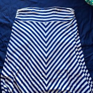 Blue and White Maxi Skirt